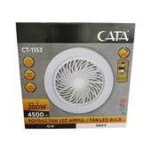 CATA CT-1153 Poyraz Fanlı 42 Watt LED Ampul lamba beyaz ışık vantilatör aydınlatma E27 3 renk dim edilebilir - 4