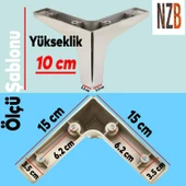 Mobilya Kanepe Sehpa TV Ünitesi Koltuk Ayağı 10 cm Parlak Krom Baza Ayak 4 Adet thumbnail 2