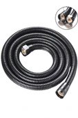 1.Sınıf Dayanıklı Spiral Duş Hortumu Siyah Metal Örgülü 1.5 M KYK1010 - 1