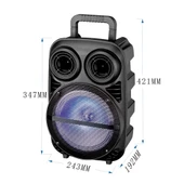 Zore PK-15 FM Radyolu Mikrofonlu RGB TWS 8 inç Stereo Bass Kablosuz Karaoke Hoparlör - 3