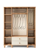 BOHEM MDF 4 KAPILI DOLAP-EKRU/CEVİZ thumbnail 2