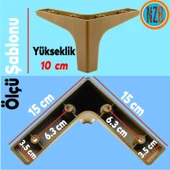 Mobilya Kanepe Çekyat Sehpa TV Ünitesi Baza Koltuk Ayağı Koyu Ceviz Renk 10 cm Ayak 4 Adet thumbnail 2