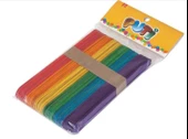Puti Renkli Dar Ahşap Çubuk 50 Li Paket (KOD : 4582) - 1