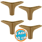 Mobilya Kanepe Çekyat Sehpa TV Ünitesi Baza Koltuk Ayağı Koyu Ceviz Renk 10 cm Ayak 4 Adet thumbnail 1