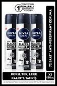 MEN Erkek Sprey Deodorant Black&White Invisible Original 150ml,72 Saat Anti-Perspirant,X3 Adet - 1