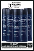 MEN Erkek Sprey Deodorant Deep Dimension Aktif Karbon 150ml, 72 Saat Anti-perspirant Koruma, X5 Adet - 1