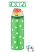 Vagonlife 1000 ML Tek Kapak Çift Kullanım Pipetli/Pipetsiz Taşıma Kulplu Çelik Termos -FFVGN045ML1000Desenli - 8