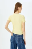 Koton Ayı Baskılı Kısa Kollu Bisiklet Yaka Slim Fit Tişört - 4