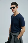 Lufian Tuna Modern Grafik T- Shirt Lacivert - 3