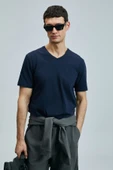 Lufian Tuna Modern Grafik T- Shirt Lacivert - 1