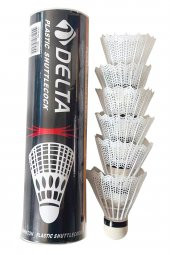 Delta 6 Adet Pratik Kutusunda Plastik Başlı Beyaz Badminton Topu - 1