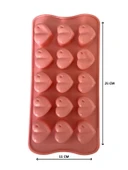 SİLİKON ÇİKOLATA KALIBI KALP DAMLALI 21*11 CM - 1