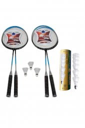 Delta 4 Adet Badminton Raketi + Çantası + 9 Adet Orta Hız Sevenler İçin Badminton Topu Seti - 1