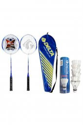 Delta 2 Adet Deluxe Tek Parça Badminton Raketi + Çanta + 6 Adet Kaz Tüyü Deluxe Badminton Topu Seti - 1