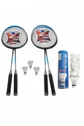 Delta 4 Adet Badminton Raketi + Çantası + 6 Deluxe Kaz Tüyü + 3 Plastik Toplam 9 Badminton Topu Seti - 1