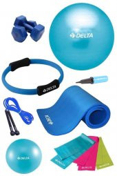 Delta PTS 10 mm Minder 55 cm Pilates Topu Çemberi 2kg Dambıl Seti - 1