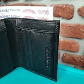 Hakiki Deri Erkek Dikey Siyah Cüzdan gvn-0123 - 3