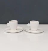 TANTİTONİ ROUND BEYAZ PORSELEN İKİLİ FİNCAN SETİ 55 ML - 1