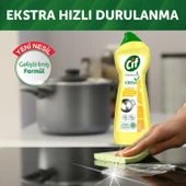 Cif Cleanboost Krem Yüzey Temizleyici Limon Kokulu Yağ ve Kireç Sökücü Leke Çıkarıcı 500 ml x 4 adet thumbnail 4