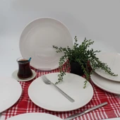 Arna 25 Cm Seramik Servis Tabağı 6 Adet - Taş - 3