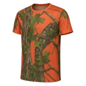 Turuncu Orman Desenli Mikrofiber Tişört - Avcı Tişört - Hızlı Kurur thumbnail 1
