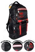Deprem Çantası Körüklü Reflektörlü 65 Litre Siyah Kırmızı thumbnail 2