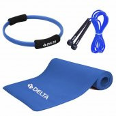 Delta 10 mm Pilates Minderi 35 cm Pilates Çemberi Atlama İpi Seti - 1