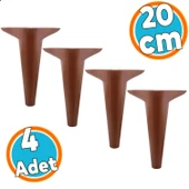 Mobilya Kanepe Sehpa Puf Koltuk Ayağı Kahverengi Baza Ayak 20 cm 4 Adet thumbnail 1