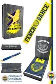 Fenerbahçe Orijinal 1907 Fenerbahçe Şal Atkı ve Tükenmez Kalem Set Kanarya Baskı Ahşap Kutu - 1