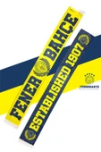Fenerbahçe Orijinal Lisanslı Established 1907 Fenerbahçe Saten Şal Atkı - 1