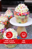 Mithra Life 100 Lü Renkli Muffin Cupcake Kâğıdı Mıt1137 - 4