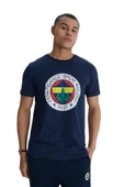 Fenerbahçe Orijinal Lisanslı Kabartma Logo Lacivert Tribün T-Shirt - 3
