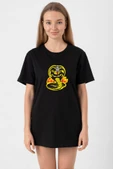 Cobra Kai Logo Siyah Kadın Oversize Tshirt - 1