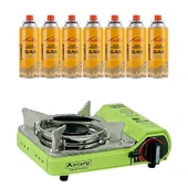 Orcamp Mini Portatif Kamp Ocağı Yeşil + 7 Evolite 227 gr Gaz Kartuşu EVO-006-A6 - 1
