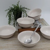 Arna 14 Cm Seramik Çorba Kasesi 6 Adet - Beyaz - 1