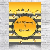 Bal Temalı Doğum Günü Afişi 35x50 Cm - 1