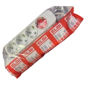 Elbi Myra Dörtlü Çocuk Korumalı Topraklı Grup Priz 3 MT - 2