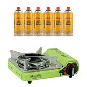 Orcamp Mini Portatif Kamp Ocağı Yeşil + 6 Evolite 227 gr Gaz Kartuşu EVO-006-A5 - 1
