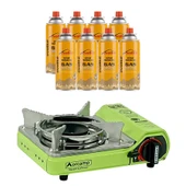 Orcamp Mini Portatif Kamp Ocağı Yeşil + 8 Evolite 227 gr Gaz Kartuşu EVO-006-A7 - 1