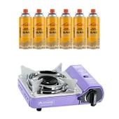 Orcamp Mini Portatif Kamp Ocağı Mor + 6 Evolite 227 gr Gaz Kartuşu EVO-005-A5 - 1