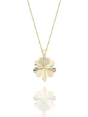 Işıltılı Minik Yonca Çok Zarif 14 Ayar Altın Kolye thumbnail 1