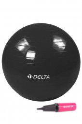 Delta 65 cm Siyah Deluxe Pilates Topu Ve Çift Yönlü Pompa Seti - 1