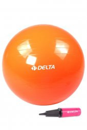 Delta 65 cm Turuncu Deluxe Pilates Topu Ve Çift Yönlü Pompa Seti - 1