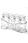 TANTİTONİ KİLİT KAPAKLI STANDLI 4LÜ CAM BAHARATLIK SETİ 100ML - 1
