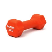 Delta 1,5 Kg x 1 Adet Deluxe Neopren Kaplı Turuncu Demir Dambıl - 1