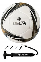 Delta Super League El Dikişli No 5 Dura-Strong Futbol Topu + Çok Fonksiyonlu Top Pompası İkili Set - 1