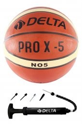 Delta Pro X Deluxe Kauçuk 5 Numara Basketbol Topu + Top Pompası - 1