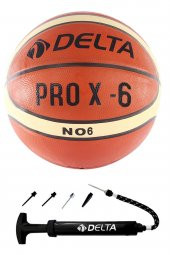 Delta Pro X Deluxe Kauçuk 6 Numara Basketbol Topu + Top Pompası - 1