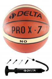 Delta Pro X Deluxe Kauçuk 7 Numara Basketbol Topu + Top Pompası - 1