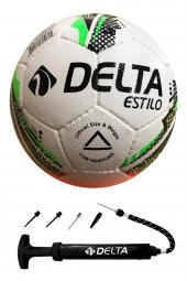 Delta Estilo 4 Numara El Dikişli Futsal Topu Salon Futbolu Topu +  Çok Fonksiyonel Top Pompası Seti - 1